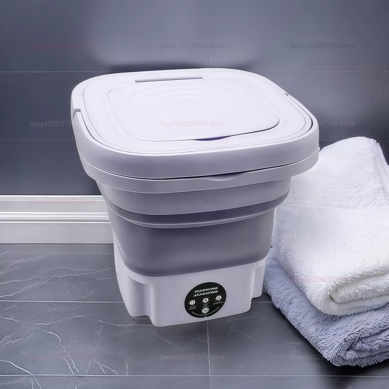 8L Portable Folding Washing Machine Bucket Easy To Carry Compact Travel Laundry Washer for Clothes Socks Underwear Cleaning