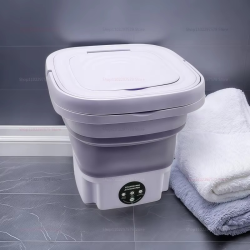 8L Portable Folding Washing Machine Bucket Easy To Carry Compact Travel Laundry Washer for Clothes Socks Underwear Cleaning
