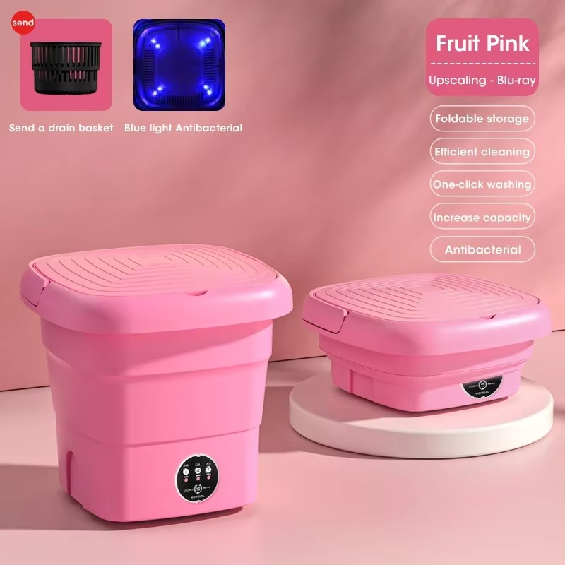 Folding Washing Machine Clothes Sock Barrel Washing Machine Centrifuge Mini Underwear Portable Washing Machine for Dehydration