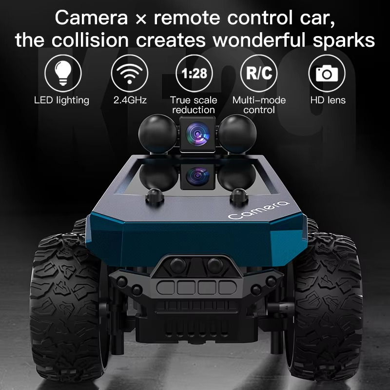 KF29 1:28 RC Car With Camera 2.4G APP Control High-Speed Racing Car For Tesla Truck Drift Remote Control Car Electric Kids Toy