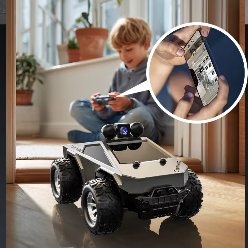 KF29 1:28 RC Car With Camera 2.4G APP Control High-Speed Racing Car For Tesla Truck Drift Remote Control Car Electric Kids Toy