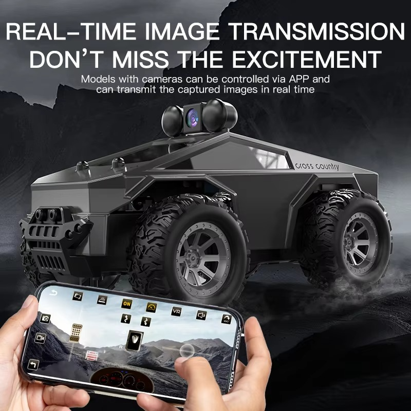 KF29 1:28 RC Car With Camera 2.4G APP Control High-Speed Racing Car For Tesla Truck Drift Remote Control Car Electric Kids Toy