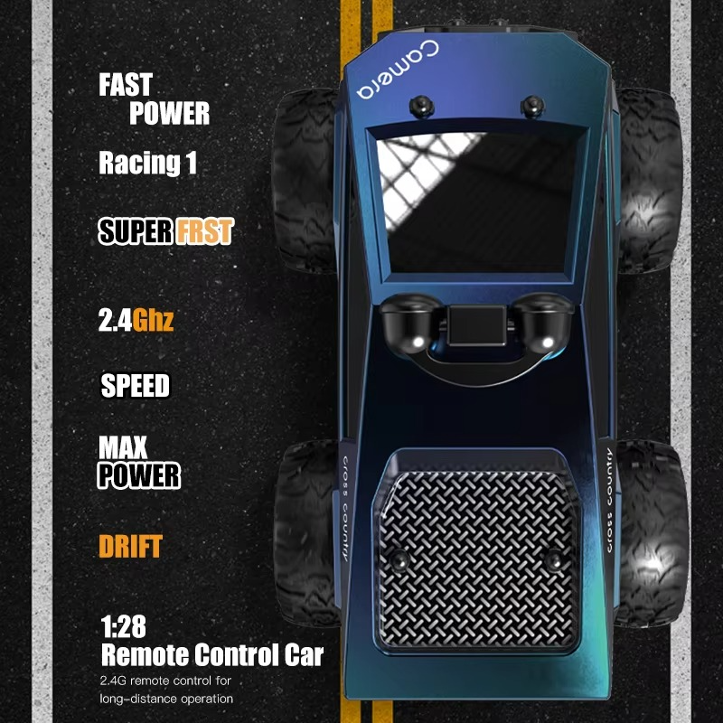 KF29 1:28 RC Car With Camera 2.4G APP Control High-Speed Racing Car For Tesla Truck Drift Remote Control Car Electric Kids Toy