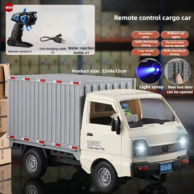 RC Truck 1/16 Simulation Body Drift Remote Control Car with LED Lights Mini Remote Delivery Truck Remote Control Model Toy