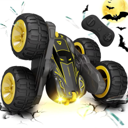 Remote Control Car with Lights, Type-C Fast Charging, 2.4GHz Double Sided Flips RC Cars, 360° Rotates RC Stunt Car Toys for Kids