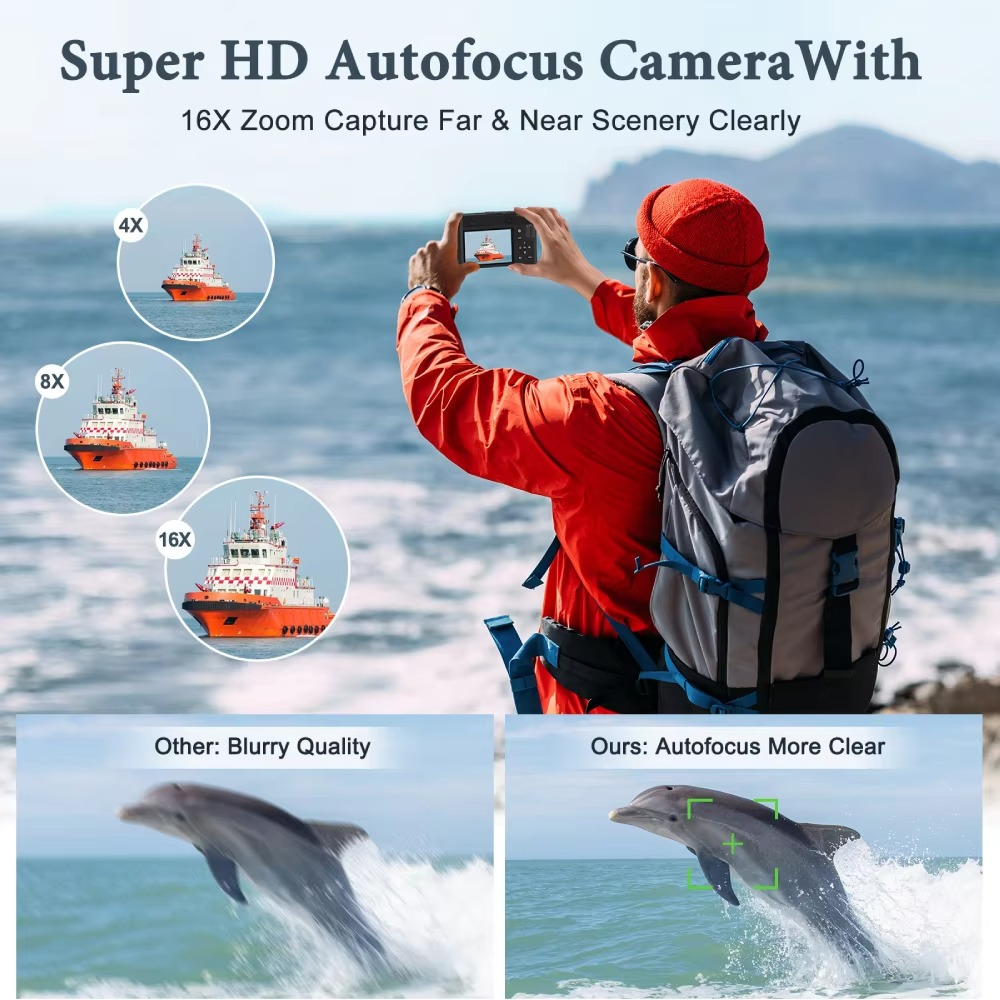 4K 64MP Vlogging Camera – Autofocus Dual Lens with 6-Axis Stabilization for YouTube