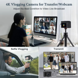 4K 64MP Vlogging Camera – Autofocus Dual Lens with 6-Axis Stabilization for YouTube