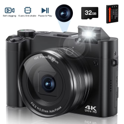 4K 64MP Vlogging Camera – Autofocus Dual Lens with 6-Axis Stabilization for YouTube