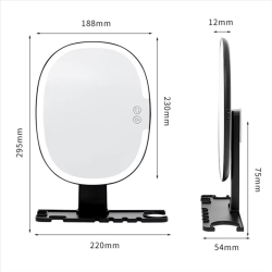 RMWIN-Shower Mirror Forshaving Shower Shaving Mirror Wall Mounted Bathroom Mirror Withlights