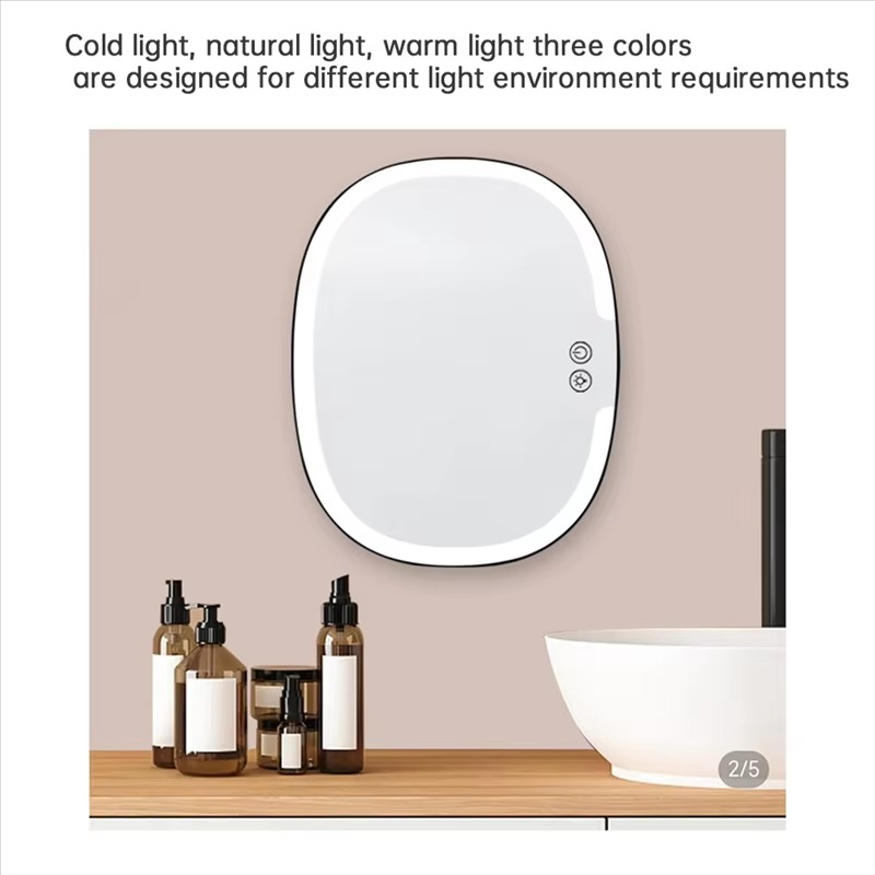 RMWIN-Shower Mirror Forshaving Shower Shaving Mirror Wall Mounted Bathroom Mirror Withlights