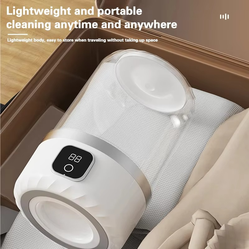 1L cordless electric washing machine USB charging 2-speed adjustment for travel socks underwear small portable washing machine