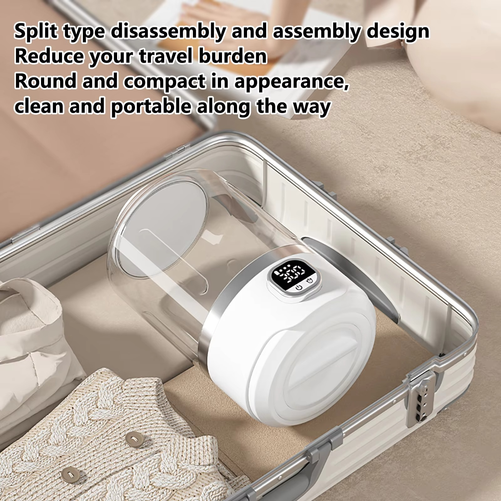 ONEKA 4000mAh Portable Automatic mini Washing Machine For Business Travel Home Outdoor Camping Laundry of Underwear Socks