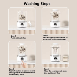 ONEKA 4000mAh Portable Automatic mini Washing Machine For Business Travel Home Outdoor Camping Laundry of Underwear Socks