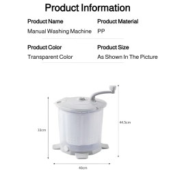 Washing Machine Hand-Cranked Power-Free With Integrated Washing And Drying For Portable Student Dormitory Household Small Lazy