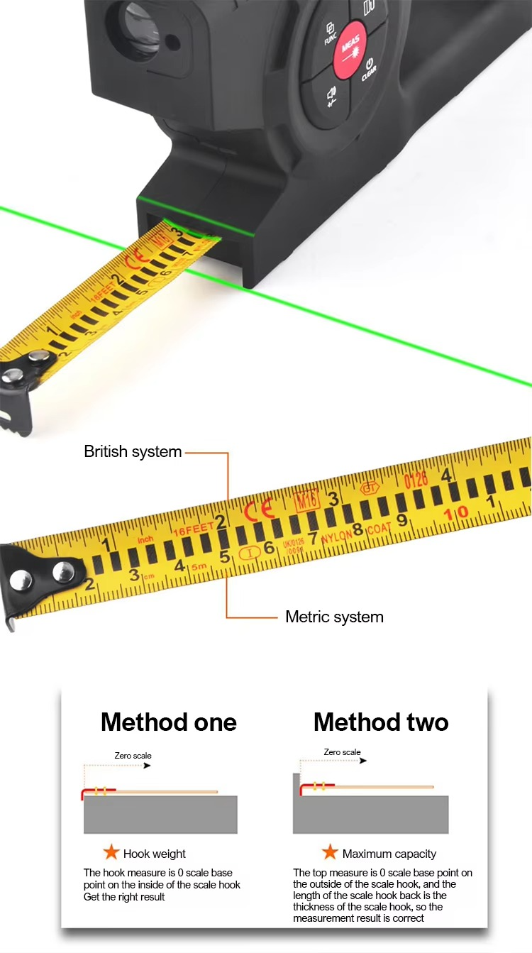 T1 tape measure Digital laser rangefinder tape measure 3-in-1 intelligent electronic measuring ruler charging multifunctional