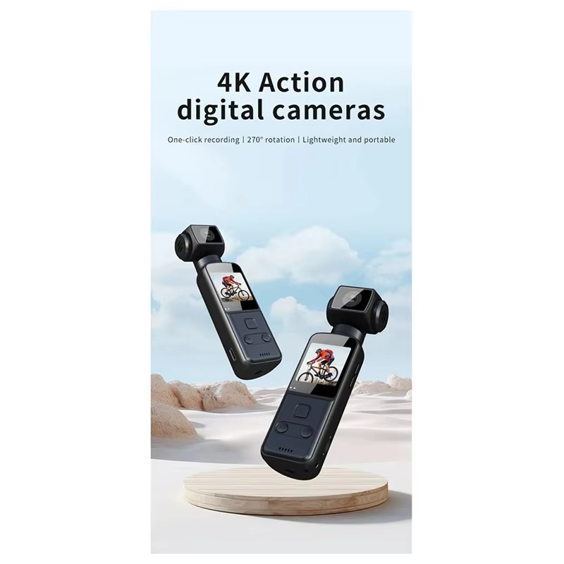 4K Pocket Digital Camera 1.33Inch Screen 270 Degrees Rotate Wifi Transmission Record Portable Sport Motion Camera