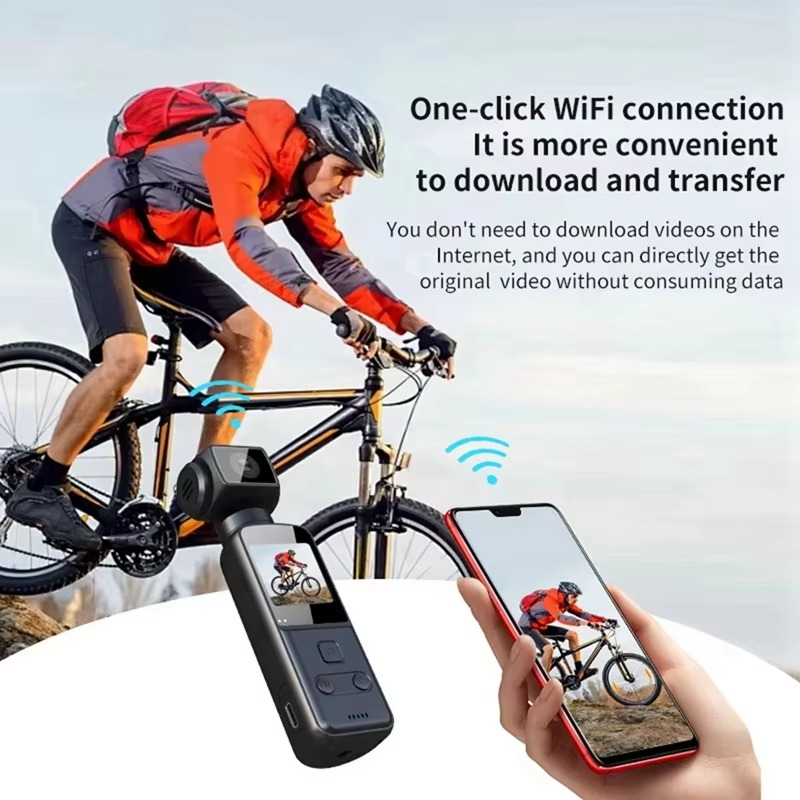 4K Pocket Digital Camera 1.33Inch Screen 270 Degrees Rotate Wifi Transmission Record Portable Sport Motion Camera