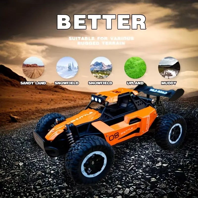 NEW Remote Control Car for Kids 20KM/H High-Speed RC Cars with LED HeadLights 2.4Ghz 2WD Electric Off-Road Vehicle Truck Car To