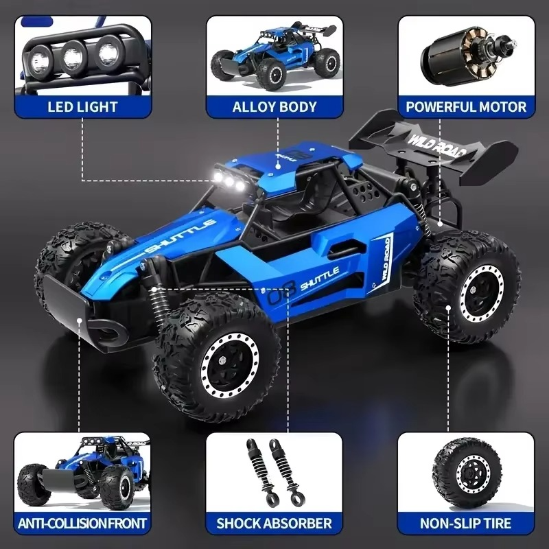 NEW Remote Control Car for Kids 20KM/H High-Speed RC Cars with LED HeadLights 2.4Ghz 2WD Electric Off-Road Vehicle Truck Car To