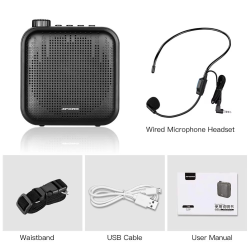 Voice Amplifier Multifunctional Portable Personal Voice Speaker with Microphone Display Surround Sound for Teachers Speech