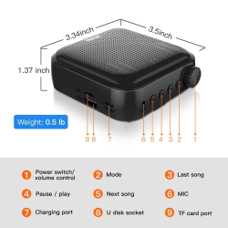 Voice Amplifier Multifunctional Portable Personal Voice Speaker with Microphone Display Surround Sound for Teachers Speech