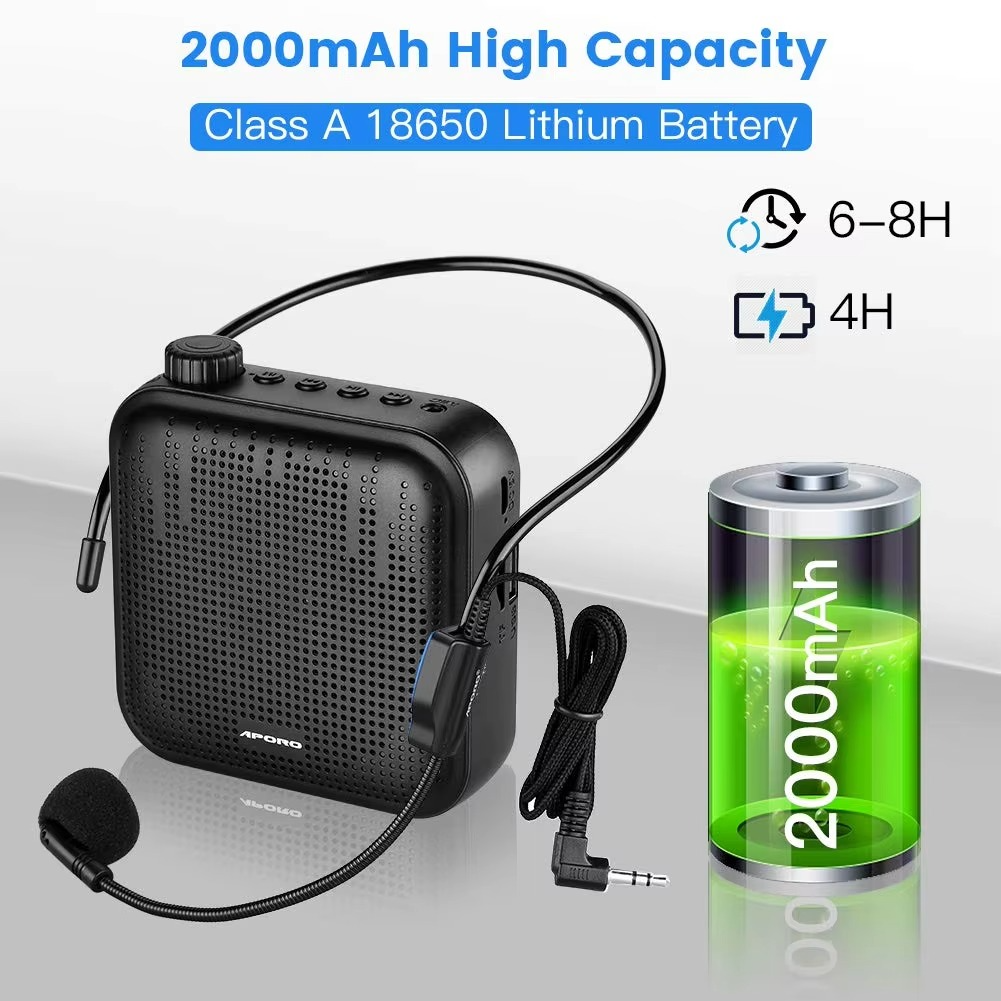 Voice Amplifier Multifunctional Portable Personal Voice Speaker with Microphone Display Surround Sound for Teachers Speech