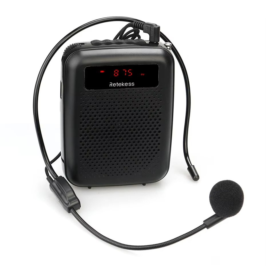 RETEKESS PR16R Megaphone Portable Voice Amplifier Microphone Speaker 12W FM Recording Mp3 Player FM Radio Tour Guide Teaching