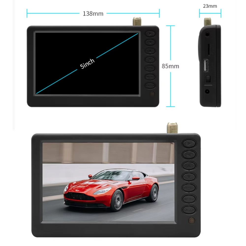 LEADSTAR D5 Rechargeable 5 Inch ISDB T DVB T2 ATSC Portable Mini Digital Tv With Full Segment Decoder Battery Pocket Tv Isdbt D5