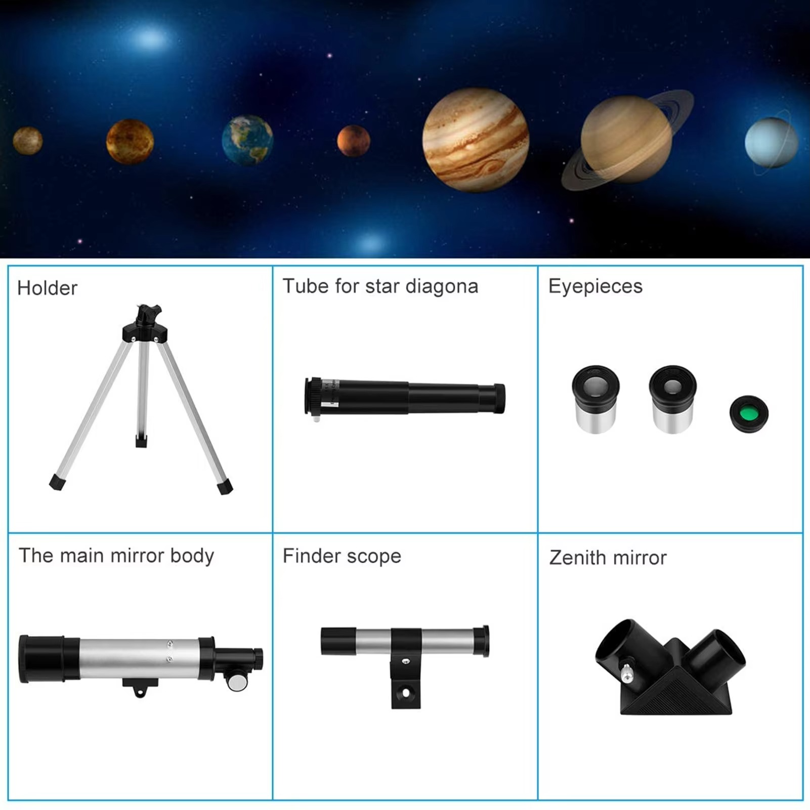 Astronomical Telescope with Tripod Star Finder Scope Zoom Monocular Telescope for Children Beginners Telescope for Beginners