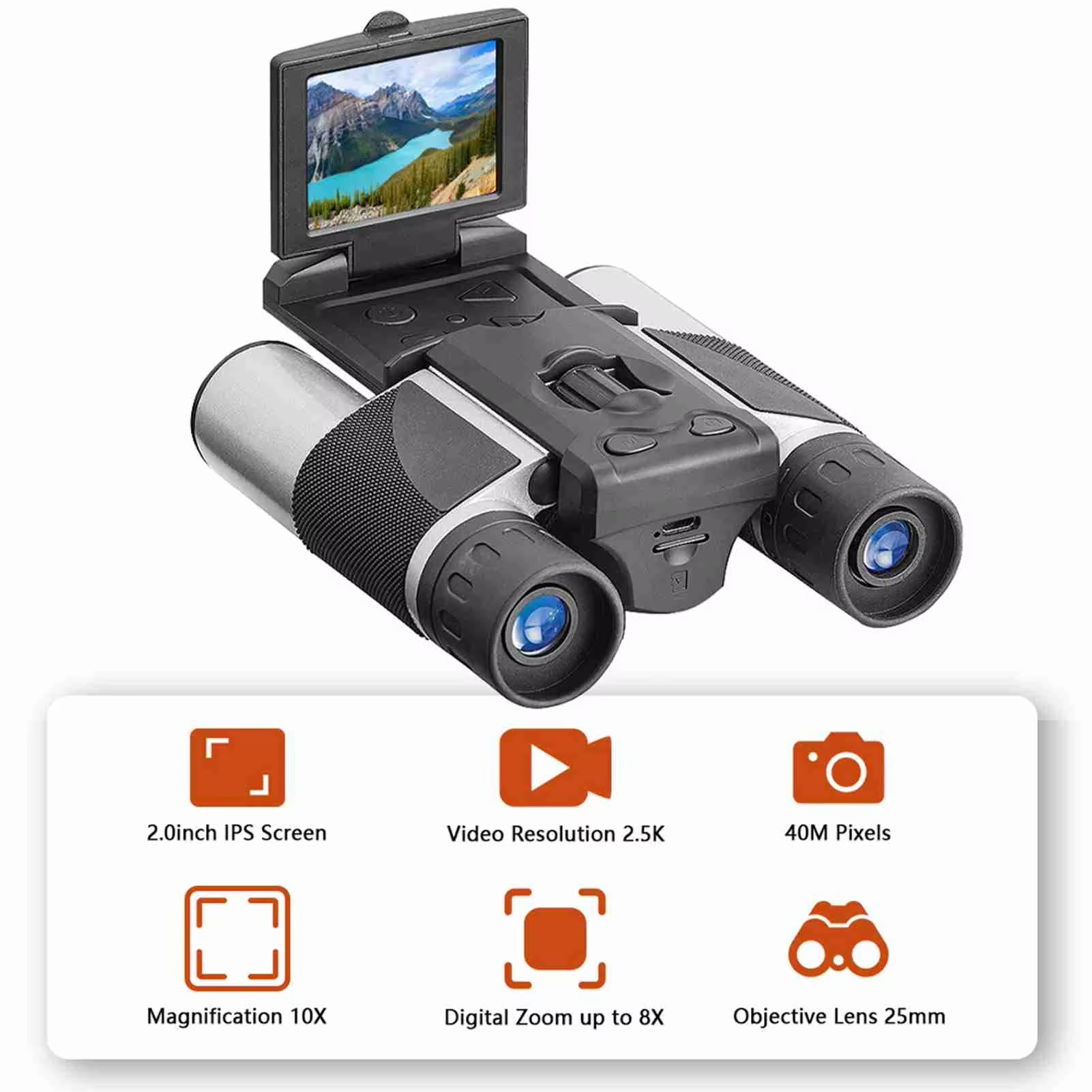 Digital Binoculars with Camera Digital Camera Binoculars 2.0 Inch LCD 8X Digital Zoom Video Photo Recording Telescope