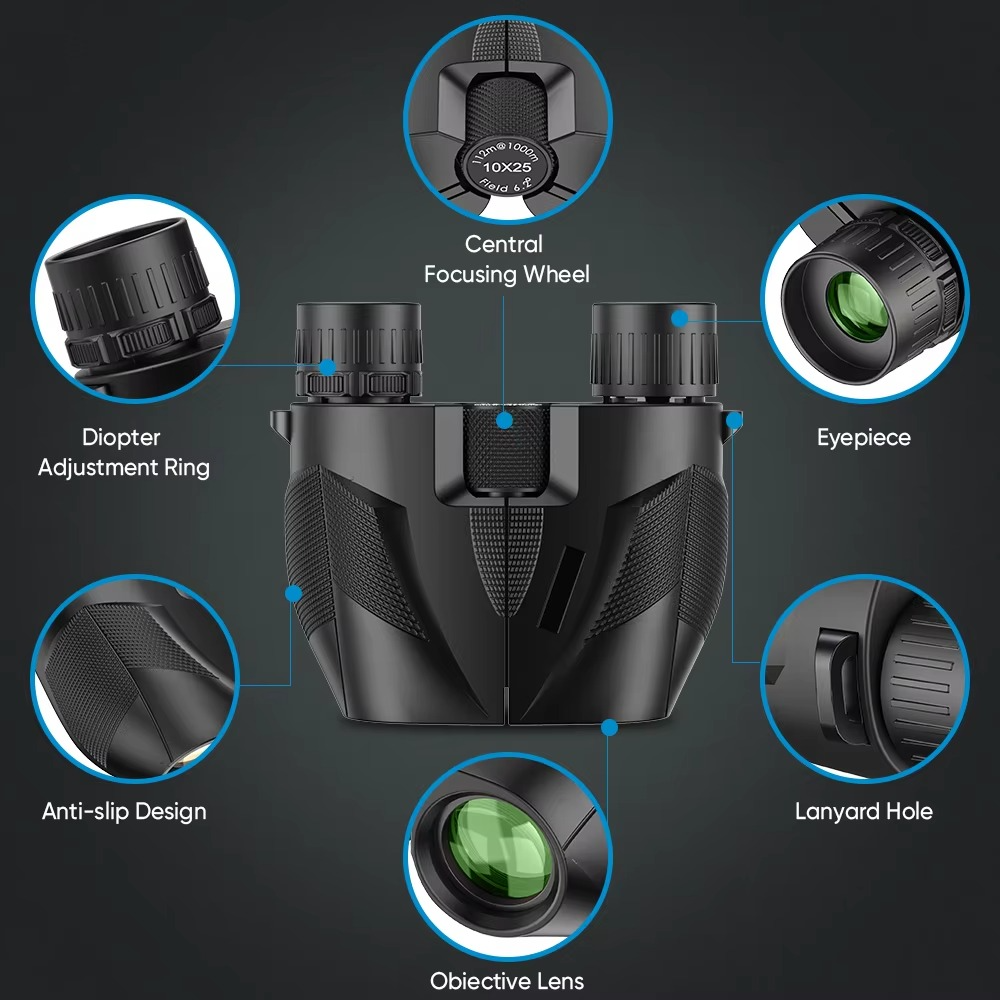 APEXEL Professional Binoculars 10X25 With BAK4 Prism High Powered Zoom Binocular Portable Hunting Telescope For Sports Travel