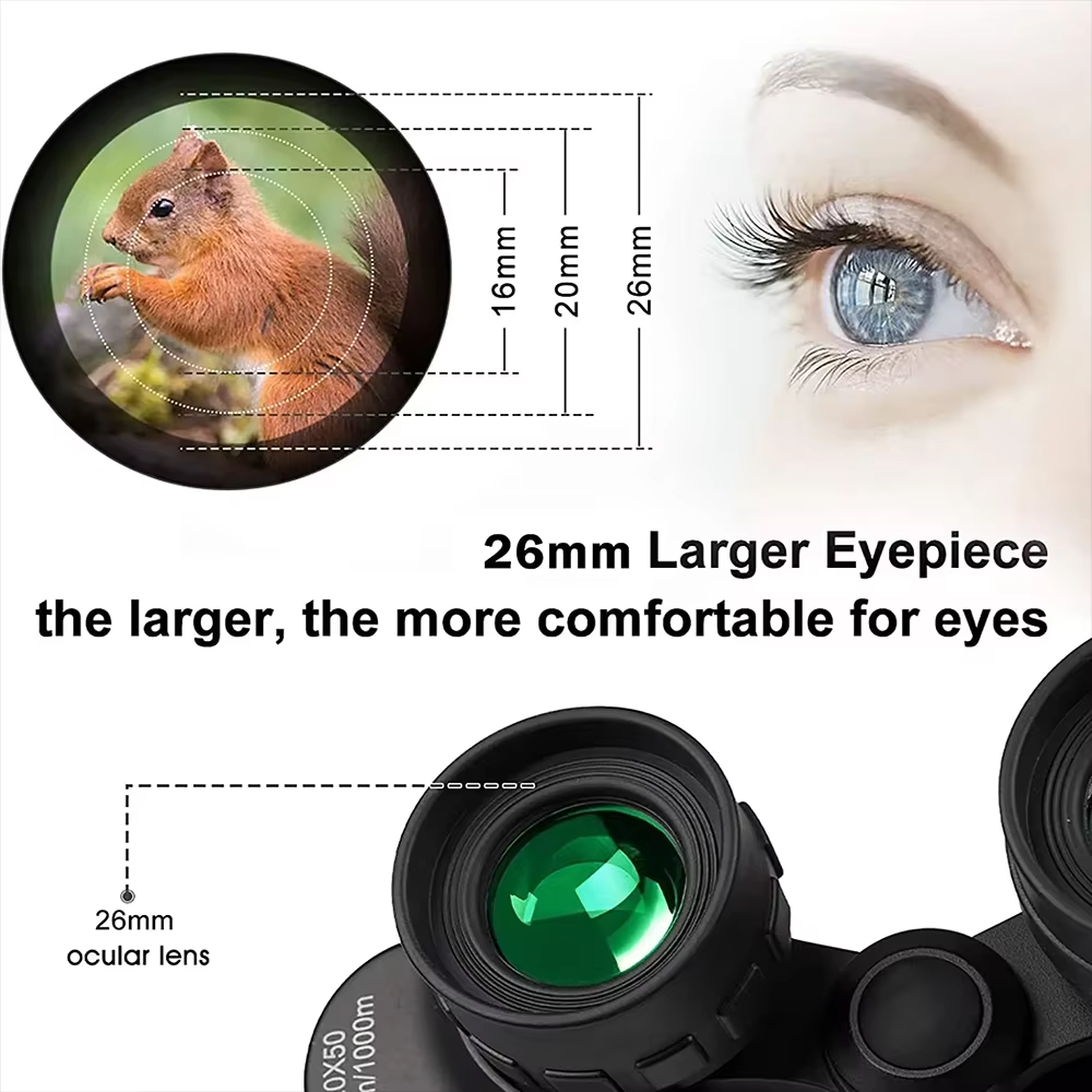 500X25 portable high-definition zoom 5000M/100000M binoculars with large folding design for long-distance visual hunting
