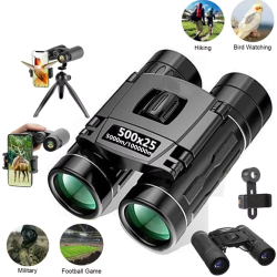500X25 portable high-definition zoom 5000M/100000M binoculars with large folding design for long-distance visual hunting