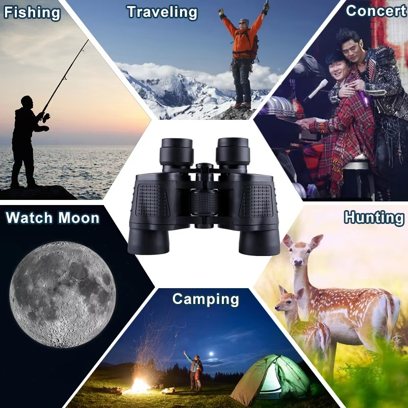 Binoculars 80X80 Long Range 15000m HD High Power Telescope Optical Glass Lens Low Light Waterproof For Hunting Sports Scope