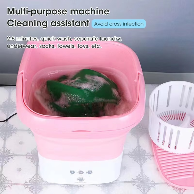 Mini Washing Machine For Clothes With Bucket Washing For Socks Underwear Folding Portable Washing Machine With Drying Centrifuge