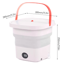 Mini Portable Bucket Washer 6L Foldable Automatic Washing Machine with LCD Panel Display for Drom RV Travel Apartment 110-220V