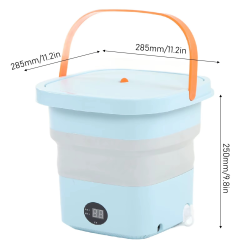 Mini Portable Bucket Washer 6L Foldable Automatic Washing Machine with LCD Panel Display for Drom RV Travel Apartment 110-220V
