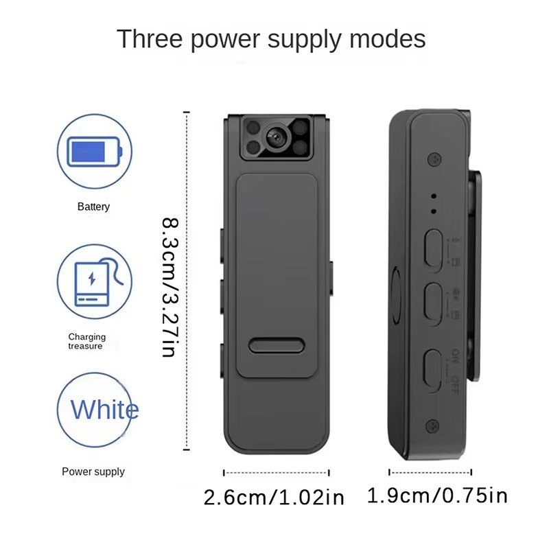 L8 Mini 1080P HD Body Camera | WiFi | Night Vision | 180° Rotatable | 600mAh