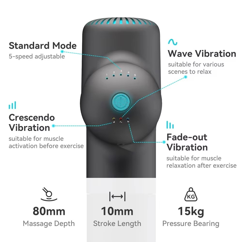 Booster Massage Gun Electric Neck Massager 7.4V Smart Hit Fascia Gun for Body Massage Relaxation Fitness Electric Muscle Massag