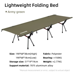 PACOONE Camping Cot Folding Camping Bed Portable Outdoor Bed Comfortable Sleeping Cots for Adults & Kids Camping, Travel, RV