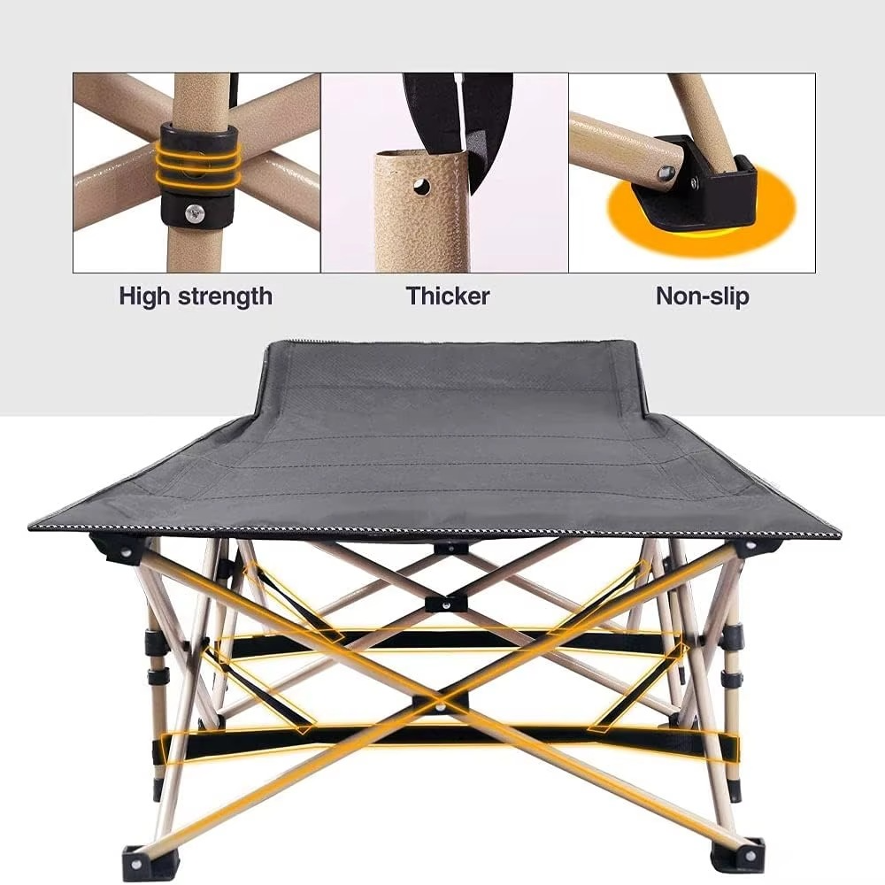 Camping Cots for Adults Most Comfortable, Double Layer Oxford Sturdy Folding Sleeping Cots for Outdoor Travel Home Use, Portable
