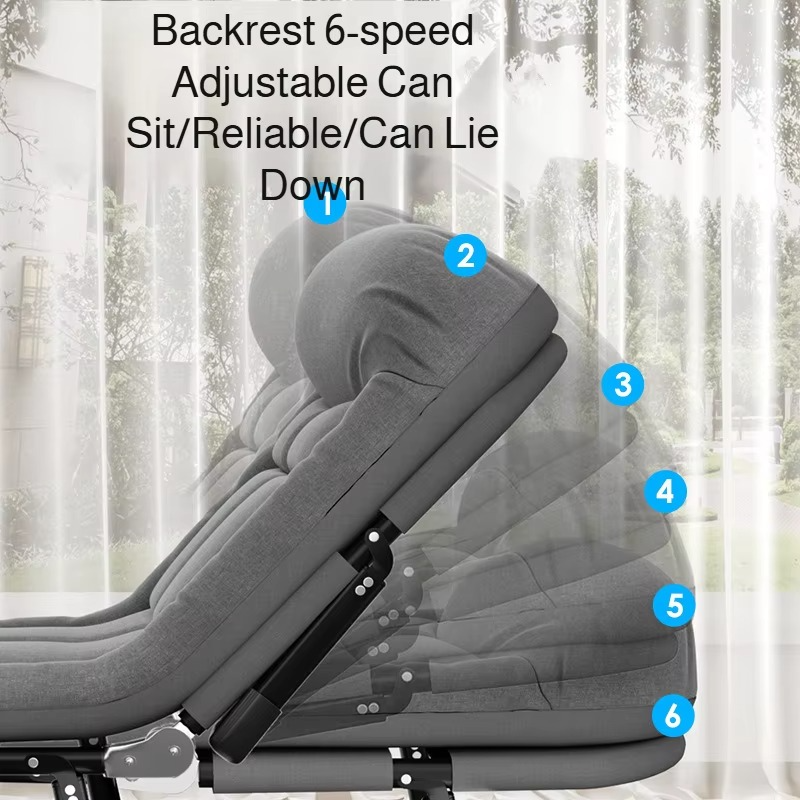 Portable Folding Lunch Break Camp Bed Multifunctional Adjustable Leisure Recliner Single Bed Office,home Mini Bed