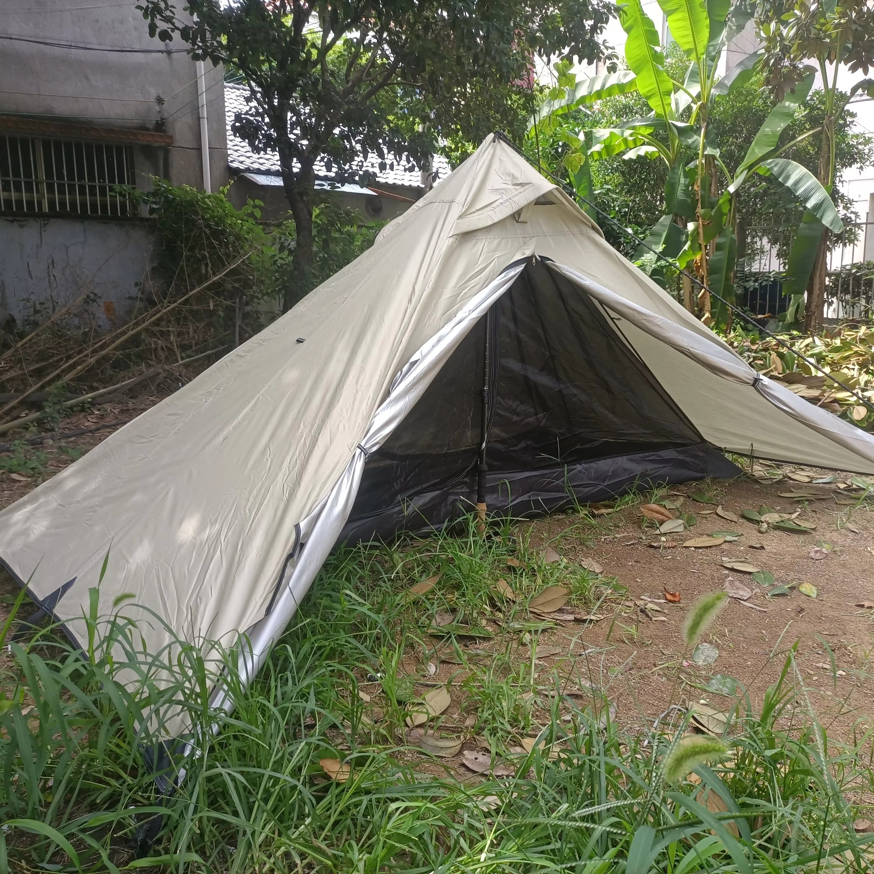 Durable Trekking Pole Tent, 2 Person Ultralight pyramid Tent, Trekker Tent, Outdoor Camping, 2.2kg Including All Seasons