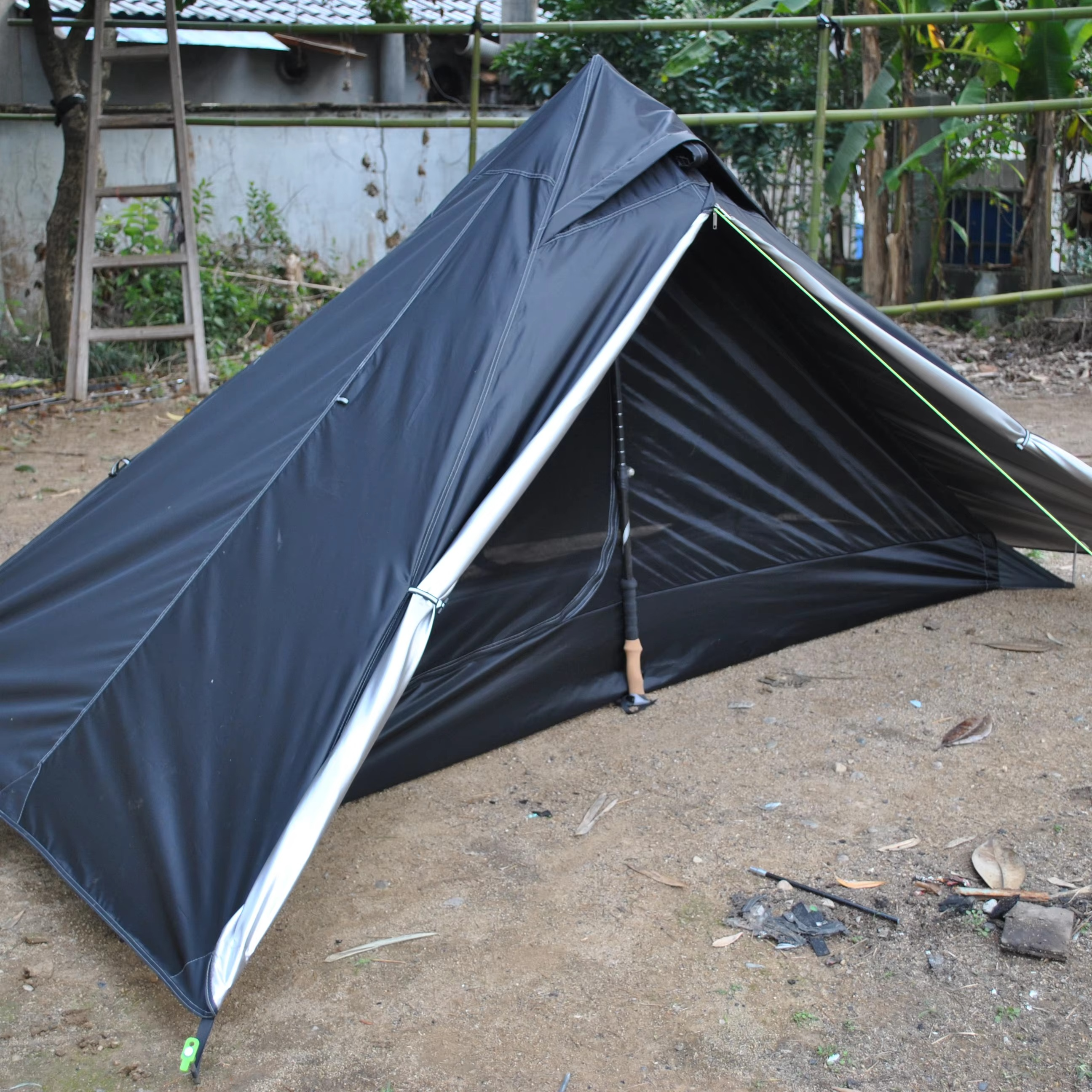 Durable Trekking Pole Tent, 2 Person Ultralight pyramid Tent, Trekker Tent, Outdoor Camping, 2.2kg Including All Seasons