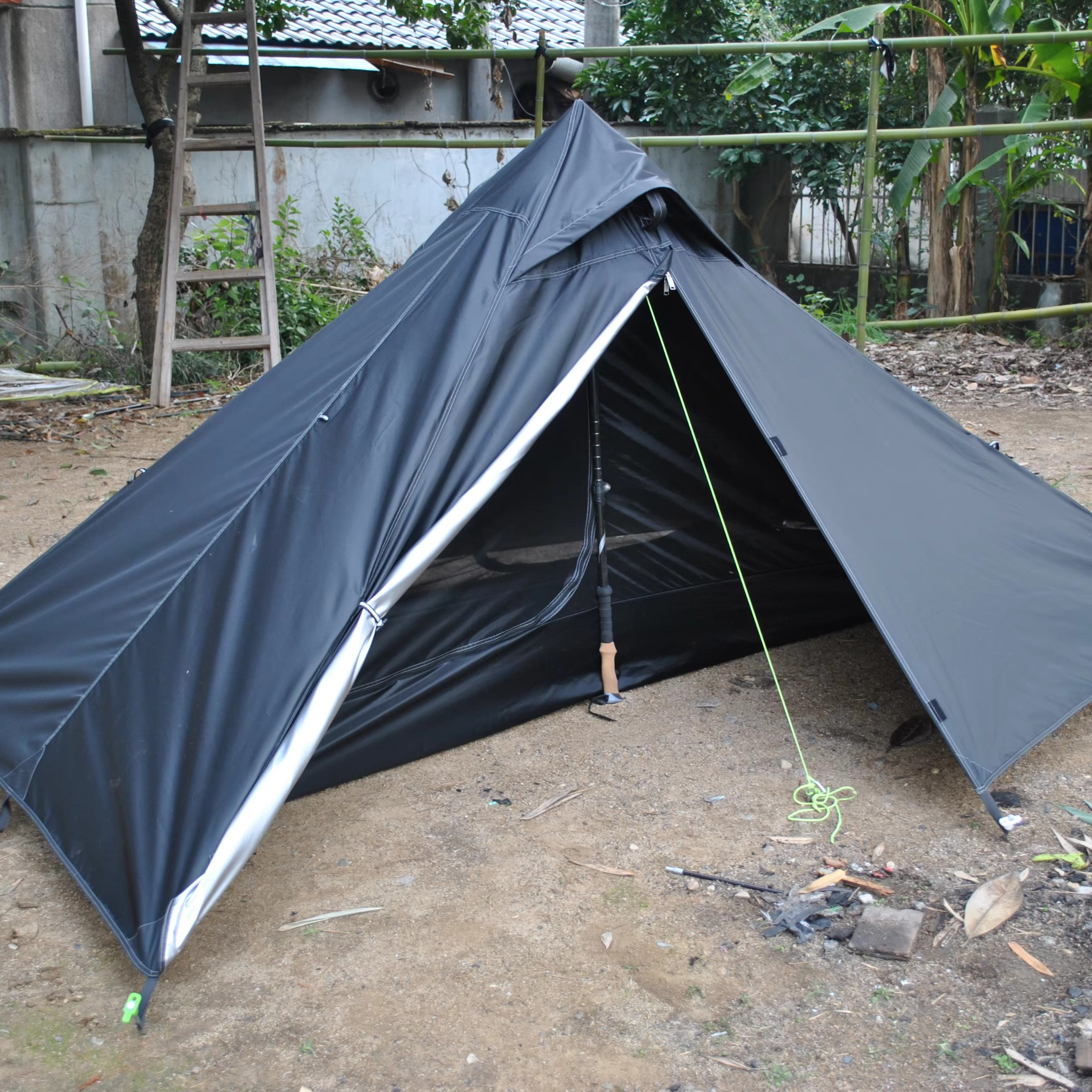 Durable Trekking Pole Tent, 2 Person Ultralight pyramid Tent, Trekker Tent, Outdoor Camping, 2.2kg Including All Seasons