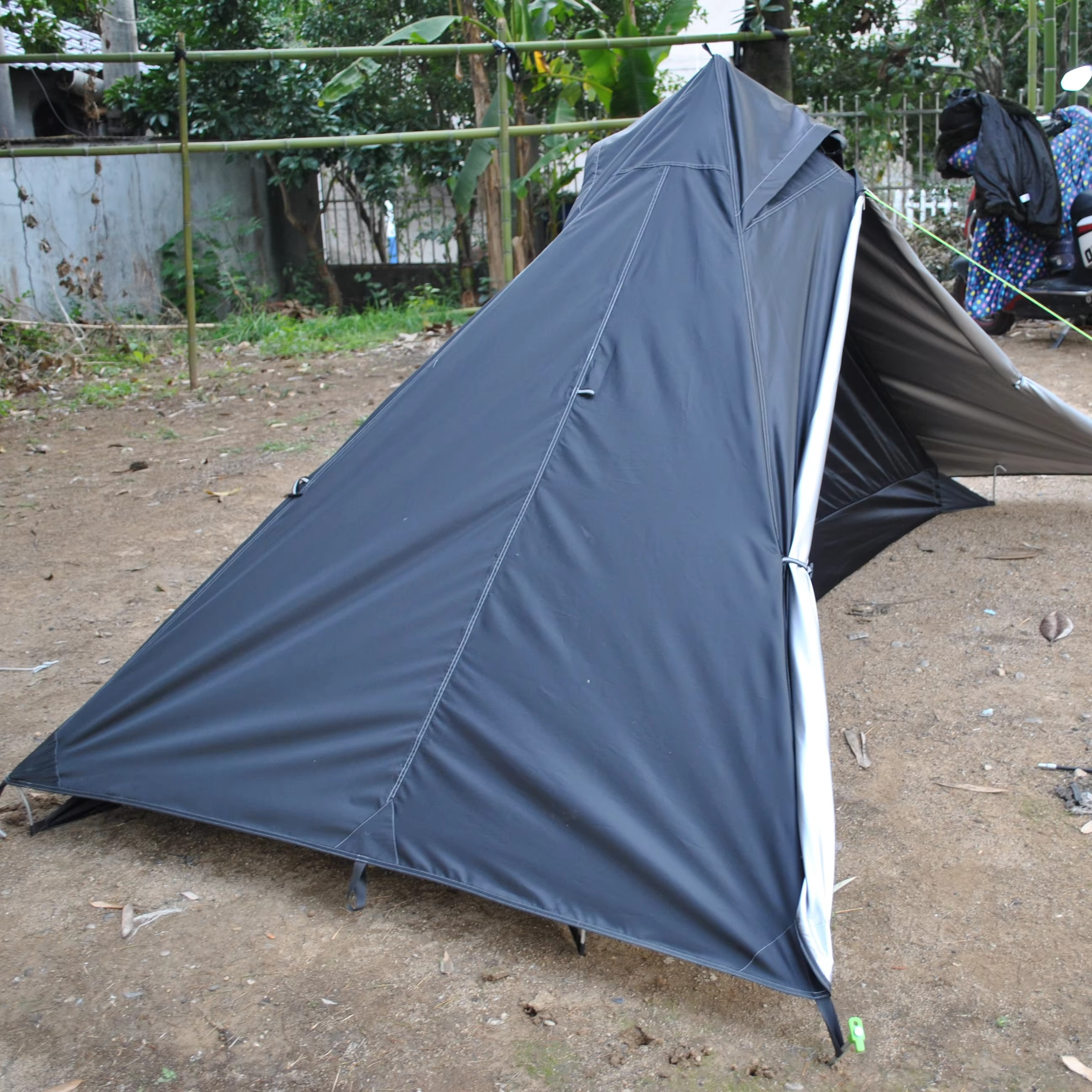 Durable Trekking Pole Tent, 2 Person Ultralight pyramid Tent, Trekker Tent, Outdoor Camping, 2.2kg Including All Seasons
