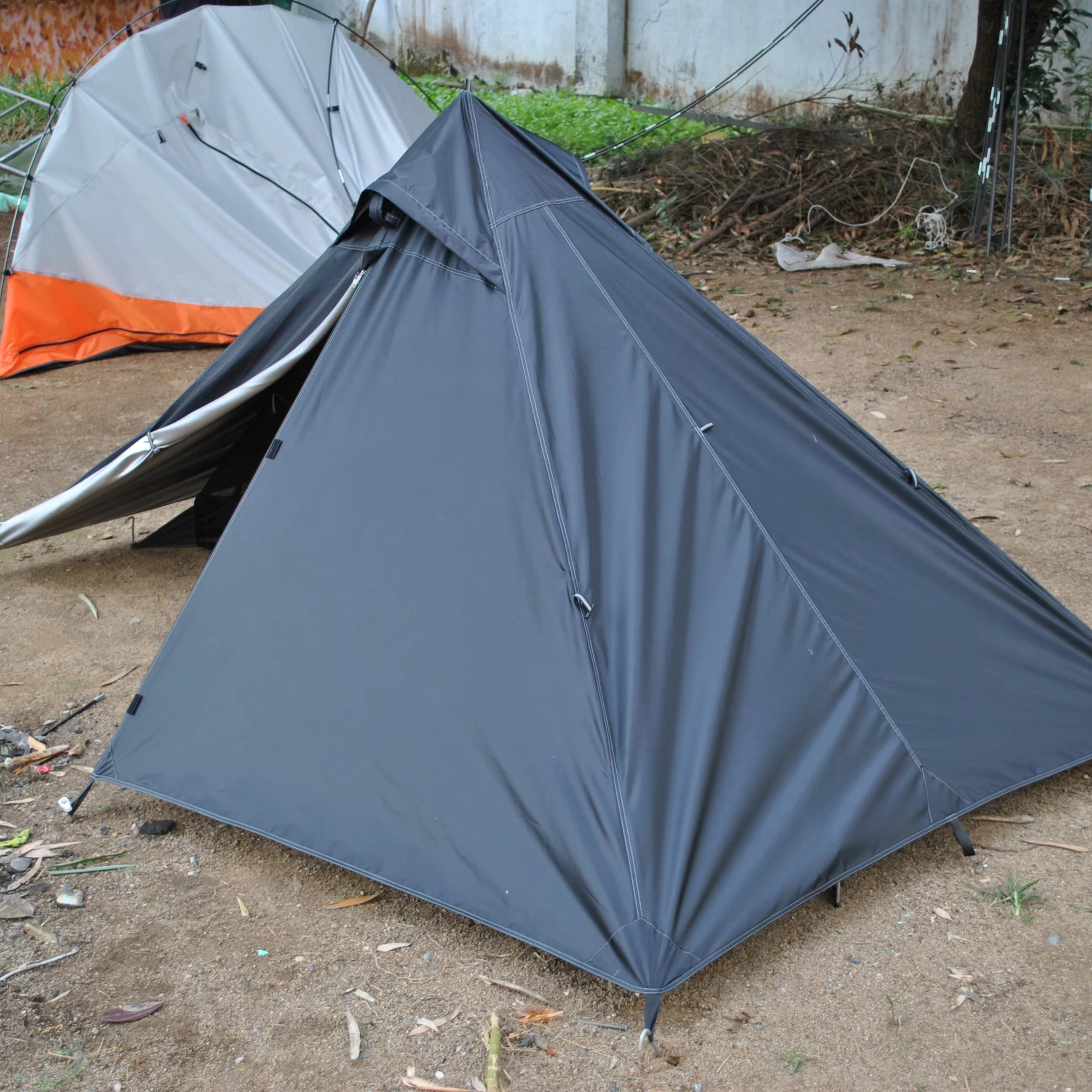 Durable Trekking Pole Tent, 2 Person Ultralight pyramid Tent, Trekker Tent, Outdoor Camping, 2.2kg Including All Seasons