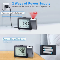 2025 LED Digital Projection Alarm Clock Table Electronic Alarm Clock with Projection Time Projector Bedroom Bedside Clock