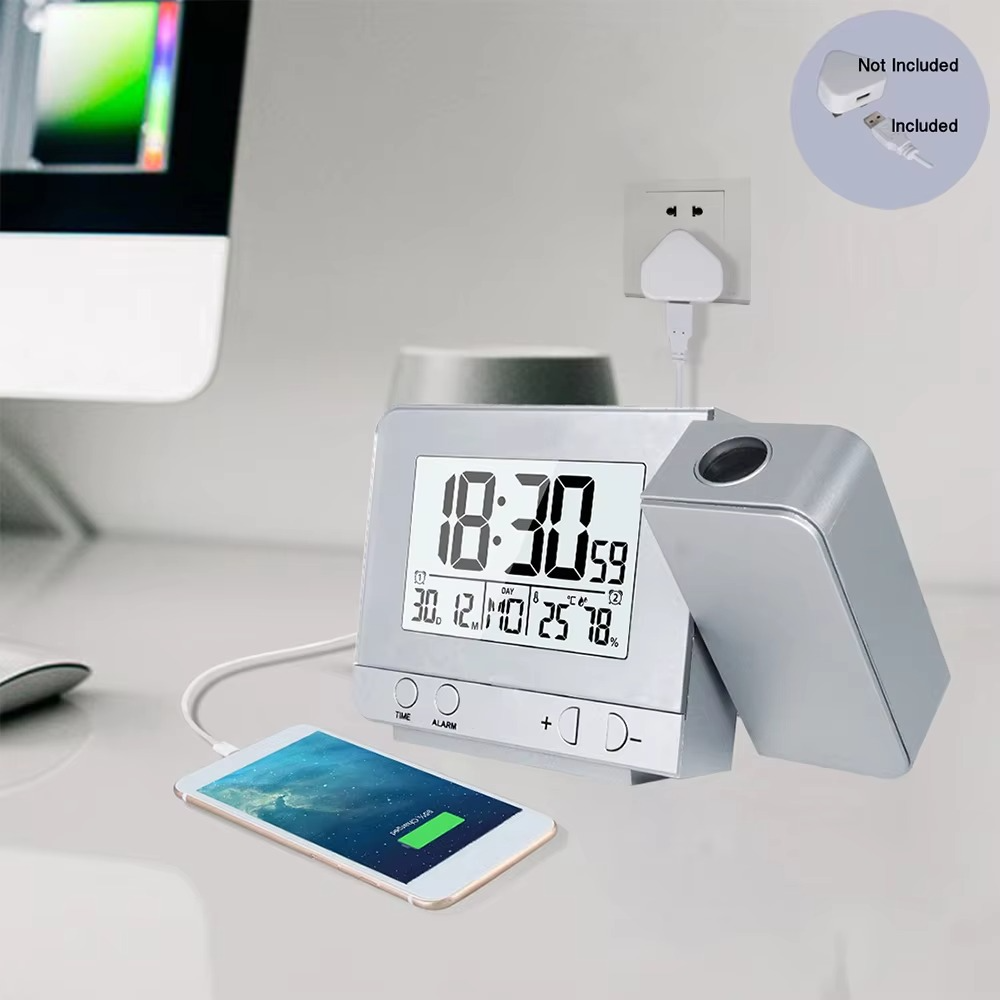 FanJu FJ3531 Alarm Clock Digital Date Snooze Function Backlight Watch Wall Projector Desk Table Led Clock With Time Projection