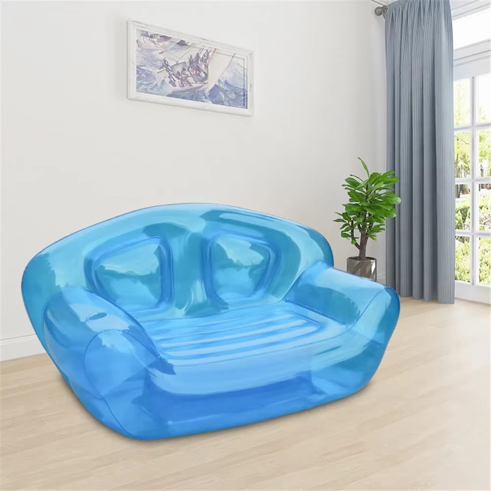Double Seat PVC Transparent Inflatable Sofa Chair Portable Party Living Room Swimming Pool Seatings Outdoor Camping Furniture